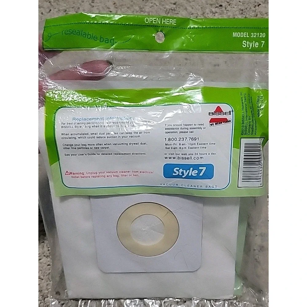 Bissell Style 7 3 Pack Vacuum Cleaner Bags, White, 3 Count